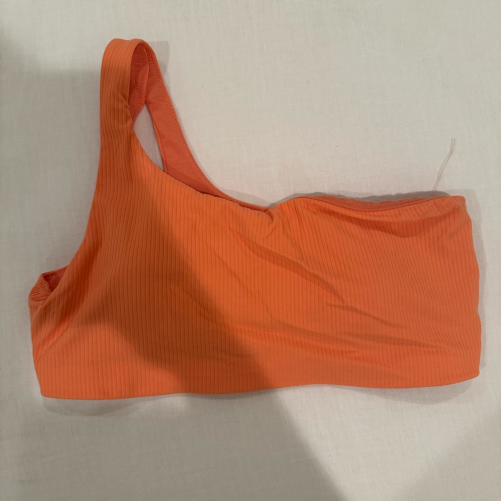 Lululemon Ribbed Nulu Asymmetrical Yoga Bra *Light Support, A/B Cup-Orange/12